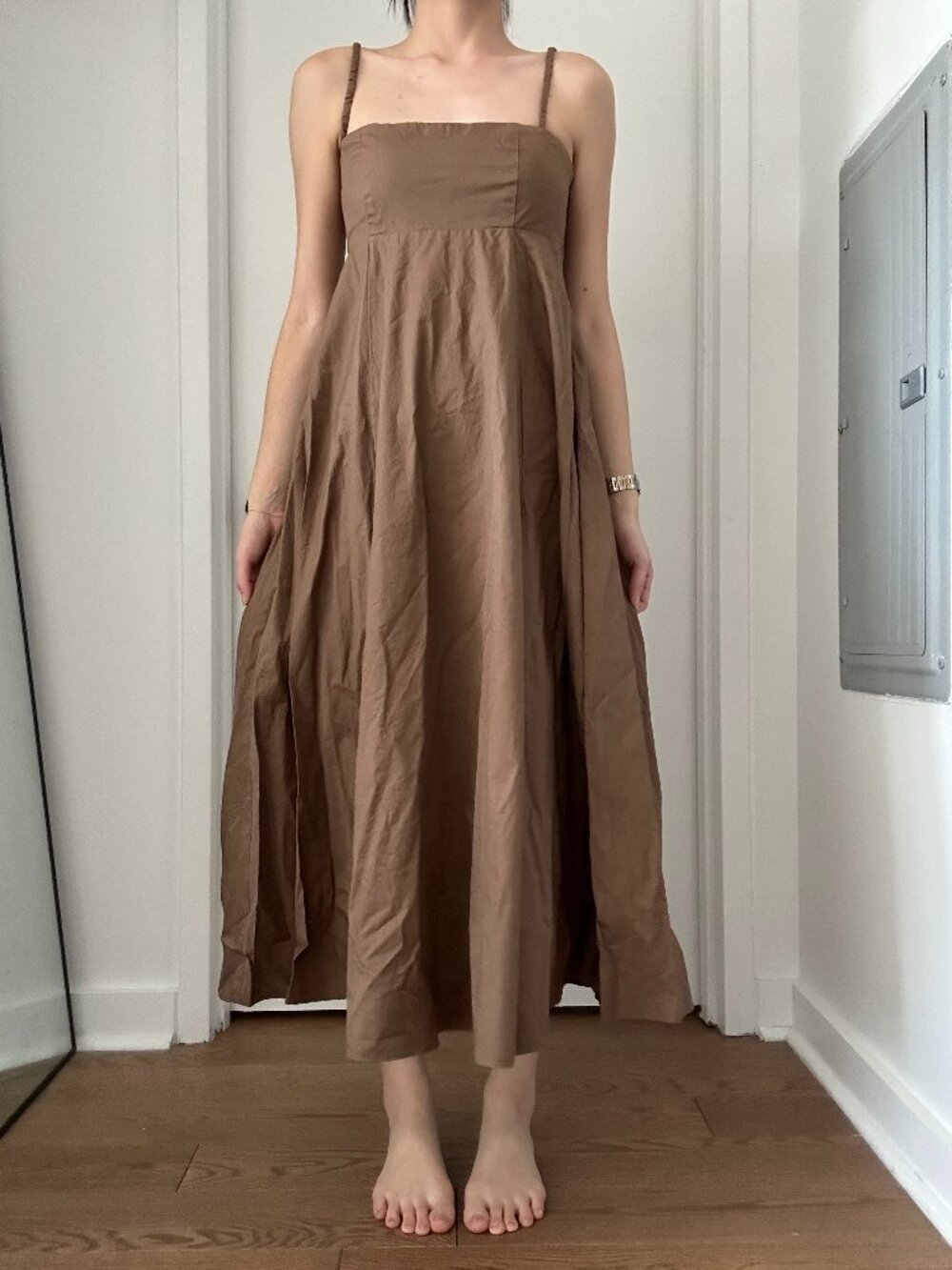DISSH TEMPEST CHOCOLATE POPLIN MIDI DRESS